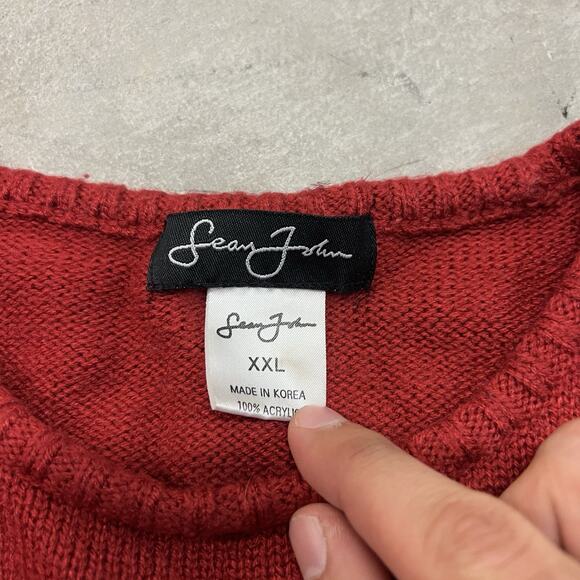 Mens Vintage Sean John Spell Out Sweater Red Size 2XL XXL Hip Hop - Picture 5 of 6
